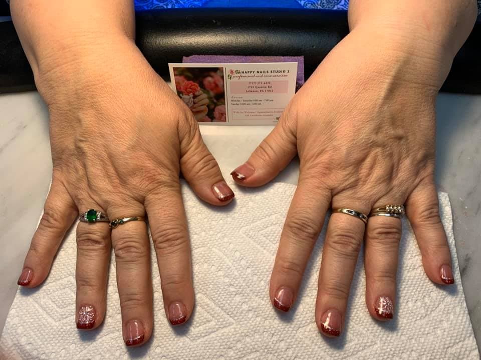 Classic French tip manicure